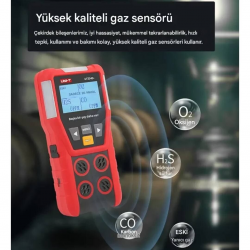 Uni-T UT334E+ Taşınabilir 4'ü 1 Arada Gaz Dedektörü