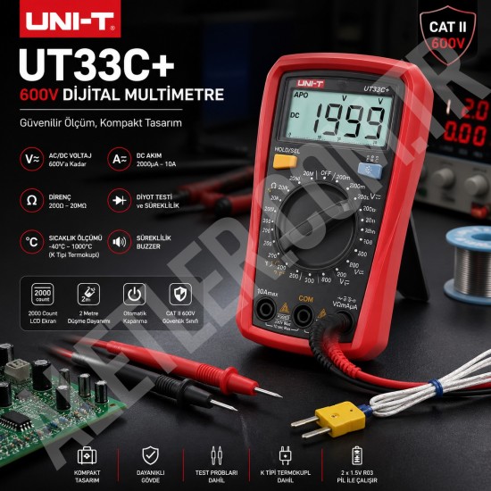 Unit UT 33C+ 600v Dijital Multimetre