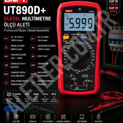 Unit UT890D+ Dijital Multimetre Ölçü Aleti