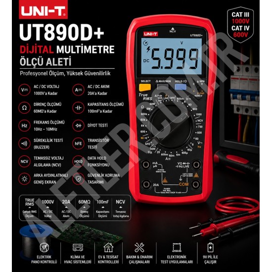 Unit UT890D+ Dijital Multimetre Ölçü Aleti